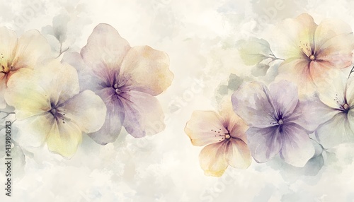 Obraz na płótnie Beautiful watercolor painting showcasing delicate flowers and soft pastel colors w salonie