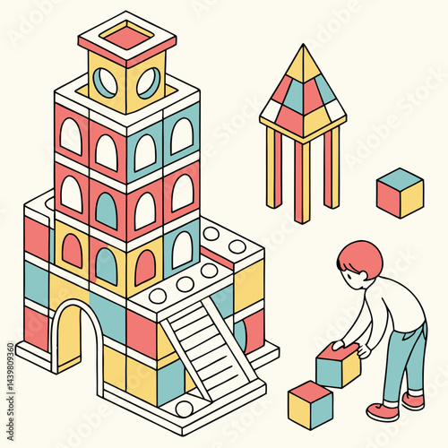 Maison Building Blocks Vector Set