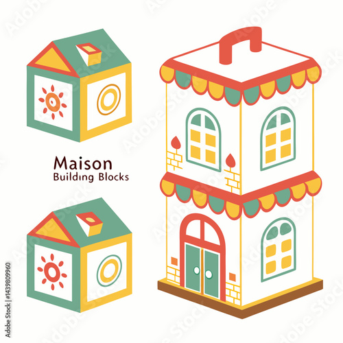 Maison Building Blocks Vector Set