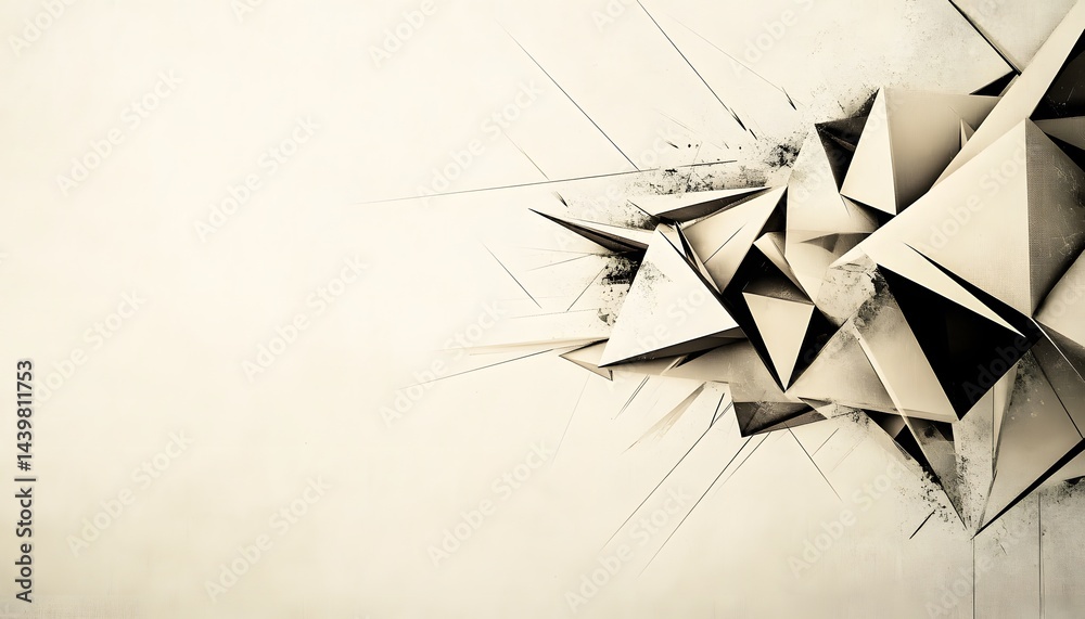 Abstract Geometric Shapes Creating a Modern Textured Three Dimensional Display