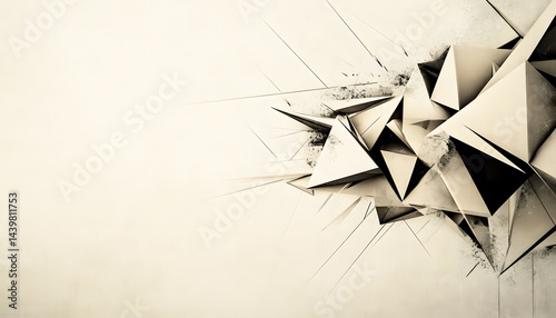 Obraz na płótnie Abstract Geometric Shapes Creating a Modern Textured Three Dimensional Display w salonie