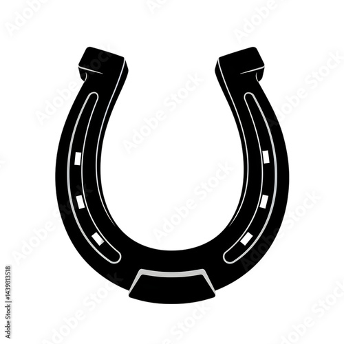 Wallpaper Mural Black horse shoe on white background Torontodigital.ca