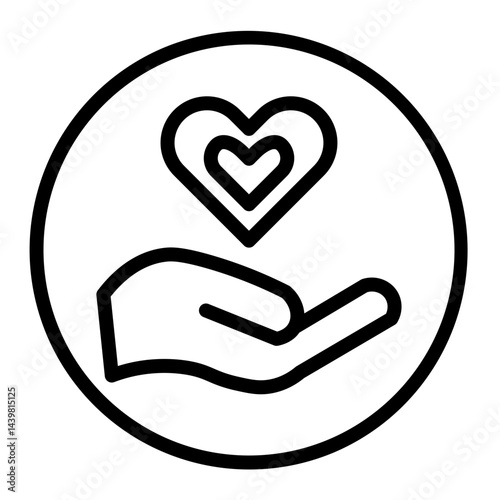 Heart Awakening Vector Line Icon Design
