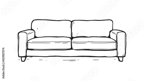 Light gray sofa minimalist home decor illustration