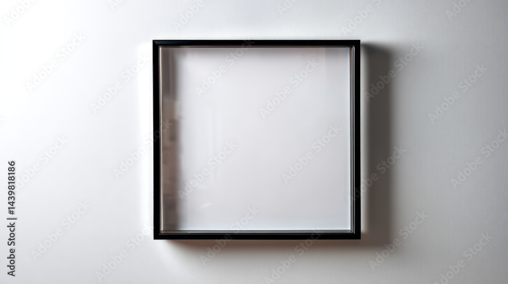 Thin black frame on sleek white background Thin black frame on sleek white background