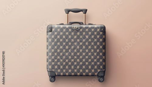 Obraz na płótnie A decorative rolling suitcase with pattern on a smooth background w salonie