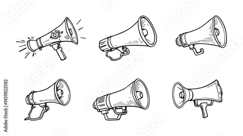 Megaphone Line Art Bold Communication Illustration