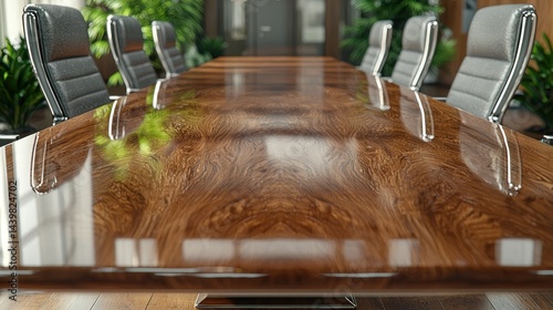 Meeting table and chairs with natural lighting