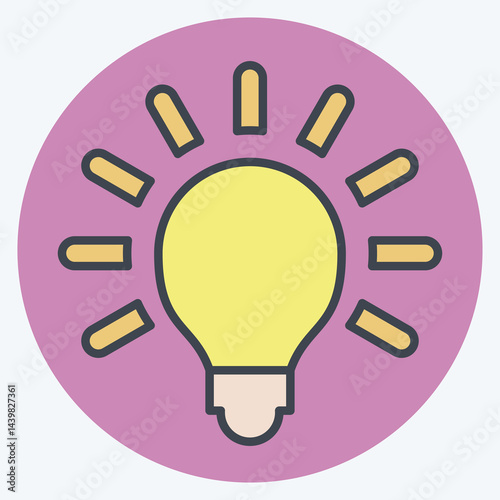 Icon Light Bulb. related to Light symbol. color mate style. design editable