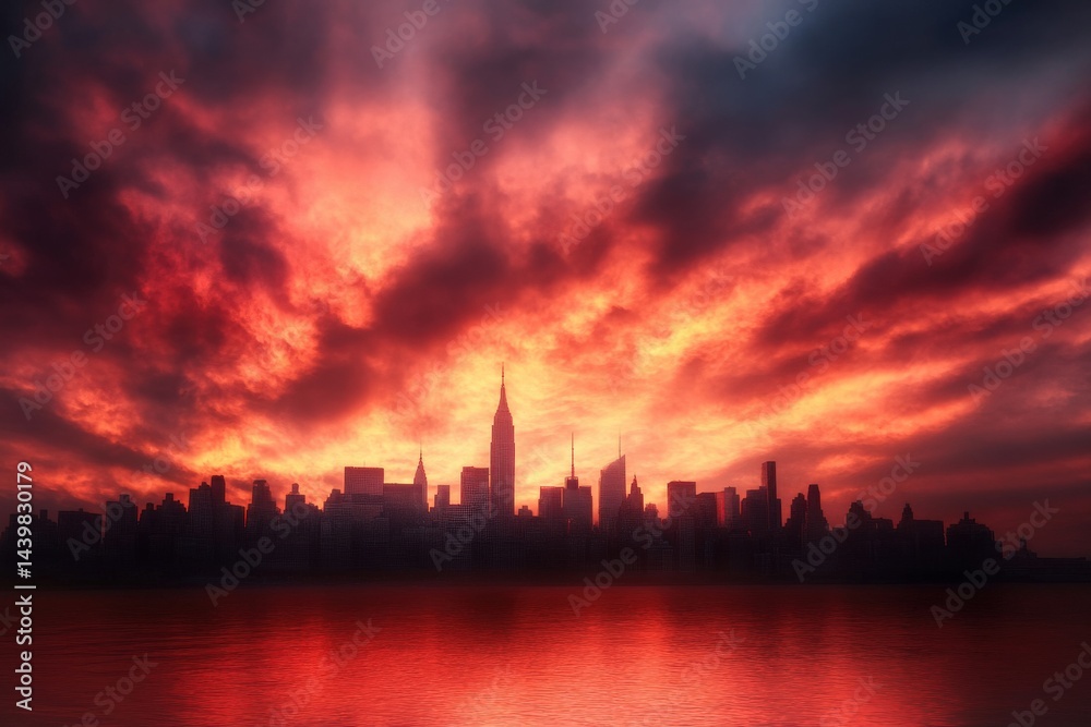 Fototapeta premium City skyline at sunset