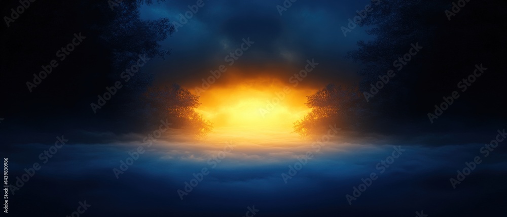 Fototapeta premium Dramatic light through fog