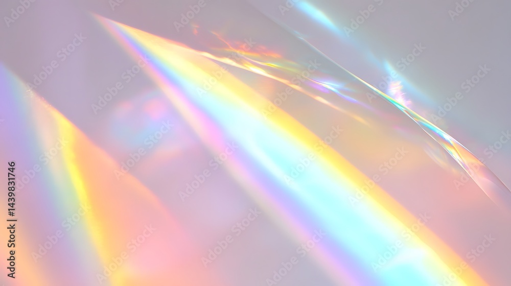 Obraz premium Rainbow light refraction overlay
