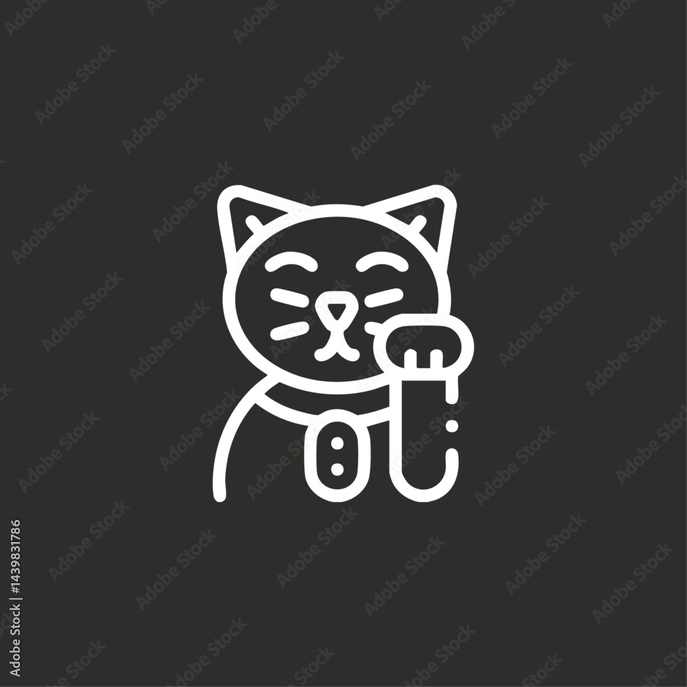Maneki neko cat icons flat vector design Maneki neko cat icons flat vector design