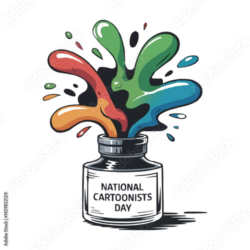 National Cartoonists Day Celebration Ink Splash Creativity Art
