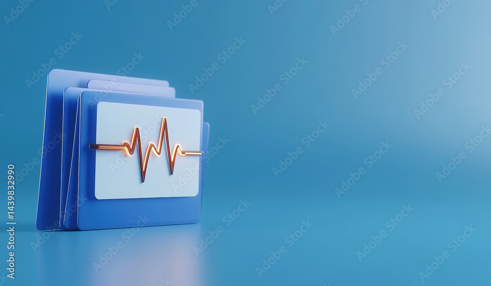 file folders with a medical white card