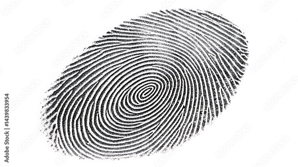 Close-up of a fingerprint, revealing detailed ridges, loops, and whorls—an iconic symbol of individuality and identity.