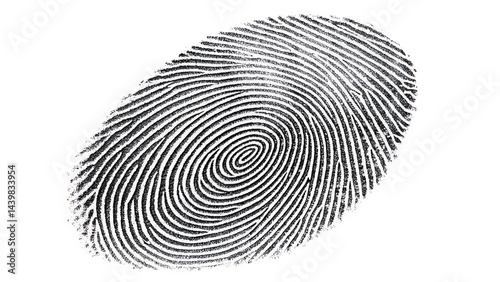 Obraz na płótnie Close-up of a fingerprint, revealing detailed ridges, loops, and whorls—an iconic symbol of individuality and identity.