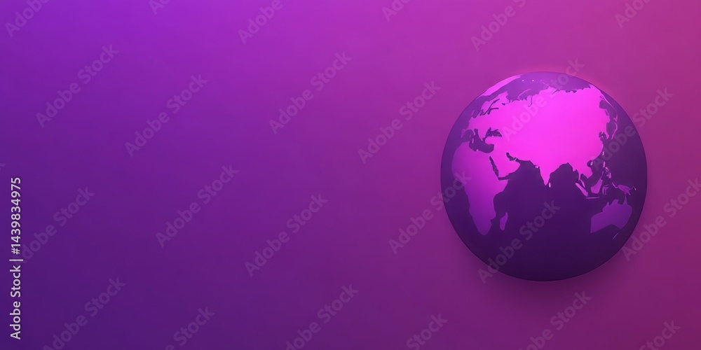 Purple Globe Hologram Representing Global Network and Data Connection in a Futuristic Style Purple Globe Hologram Representing Global Network and Data Connection in a Futuristic Style