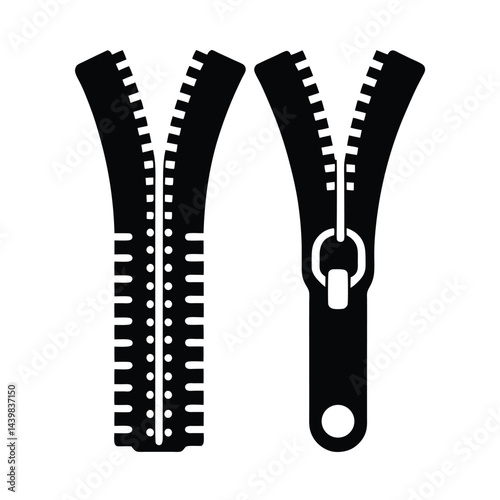 Zipper Icon Set in Clean Vector Style