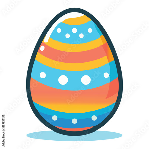 Decorated Easter egg full of springtime colors and patterns