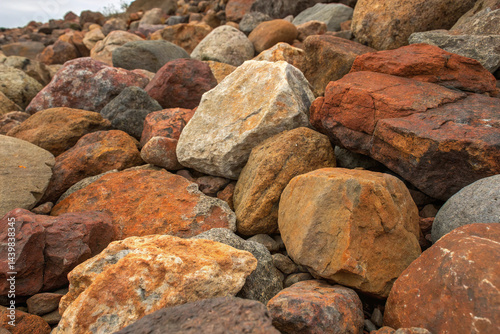 Obraz na płótnie Brown orange rusty grey stone rock granite background w salonie