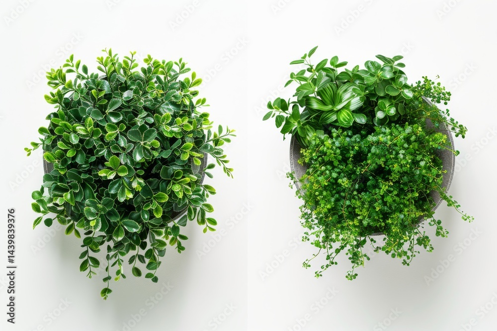 Obraz premium Bringing Nature Indoors: Stylish Wall-Mounted Planters Isolated On White Background