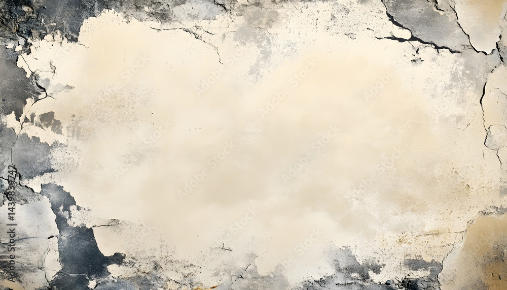 A weathered and textured wall with cracks and paint peeling