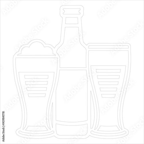 Beer Glass Vector Sketch Minimalist Design
