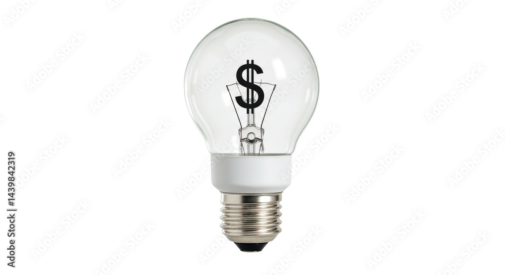 Isolated Dollar Sign in Light Bulb Isolated Dollar Sign in Light Bulb
