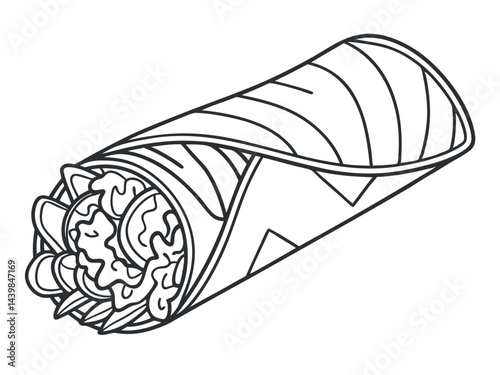 Delicious Shawarma Wrap Illustration: Fresh and Tasty Food Design