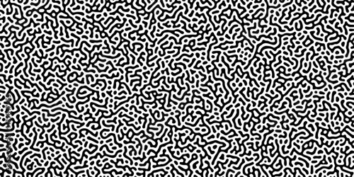 Organic seamless patterns with rounded lines Diffusion reaction background. Monochrome background of natural organic forms motion. Overlay template abstract Turing organic wallpaper background.