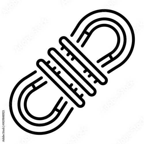 A linear icon depicting a coil of adventure rope