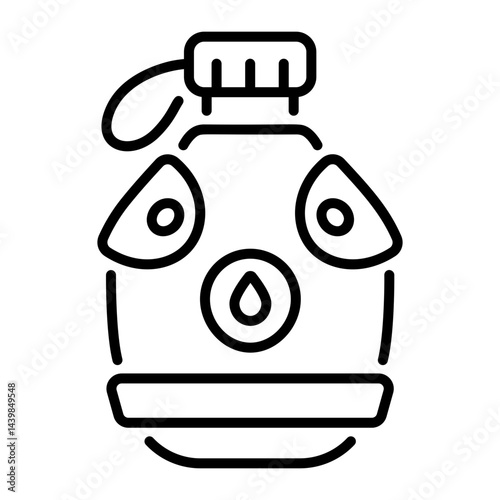 Linear icon showing a portable water canteen