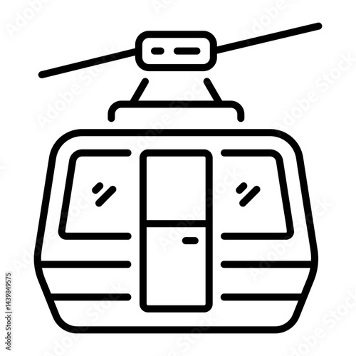 A line style icon of a cable car ride