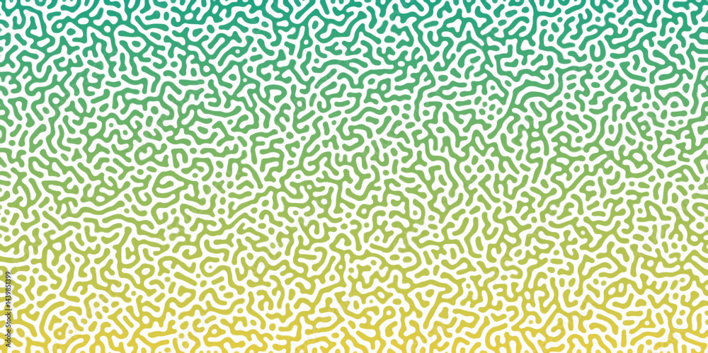 Abstract Reaction-diffusion Turing pattern natural texture yellow green gradient color scheme. Linear design with biological algorithm psychedelic background. Reaction-diffusion or truing patter Abstract Reaction-diffusion Turing pattern natural texture yellow green gradient color scheme. Linear design with biological algorithm psychedelic background. Reaction-diffusion or truing patter