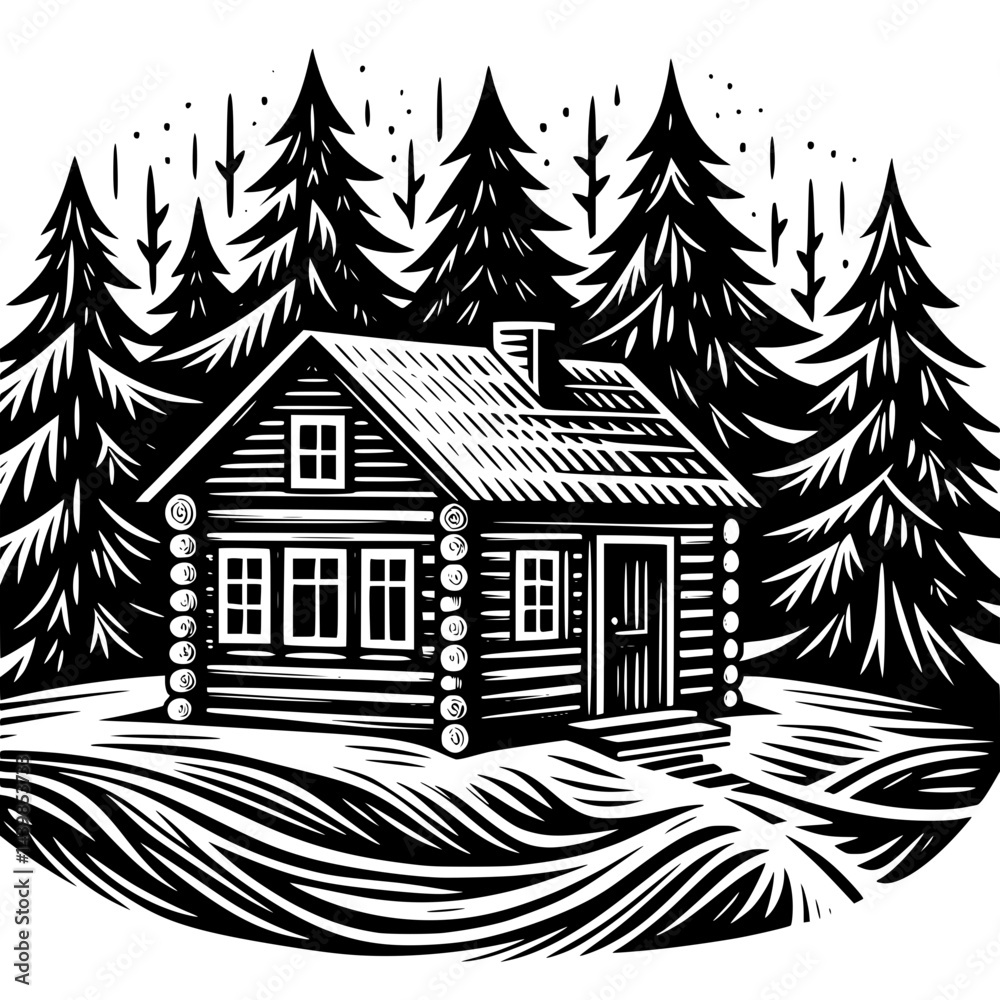 Naklejka premium house and tree