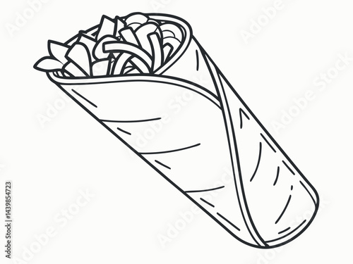 Delicious Shawarma Wrap Illustration: Fresh and Tasty Food Design
