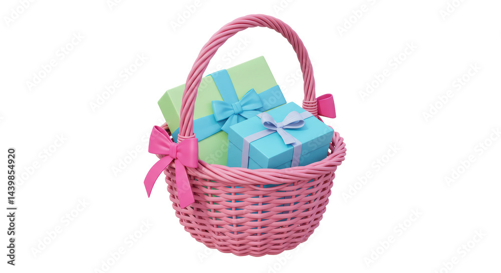 Isolated Basket of Gifts Isolated Basket of Gifts