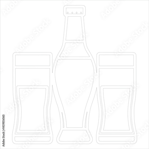 Beer Mug Outline Vector Simple Line Art