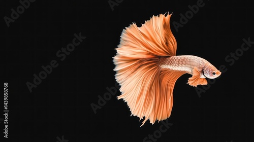 Obraz na płótnie Ornamental fish in graceful motion against a black backdrop w salonie