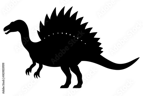 Spinosaurus dinosaur silhouette vector graphic of prehistoric creature design, spinosaurus, dinosaur, silhouette, prehistoric, reptile, vector, illustration, animal, extinct, jurassic, cretaceous