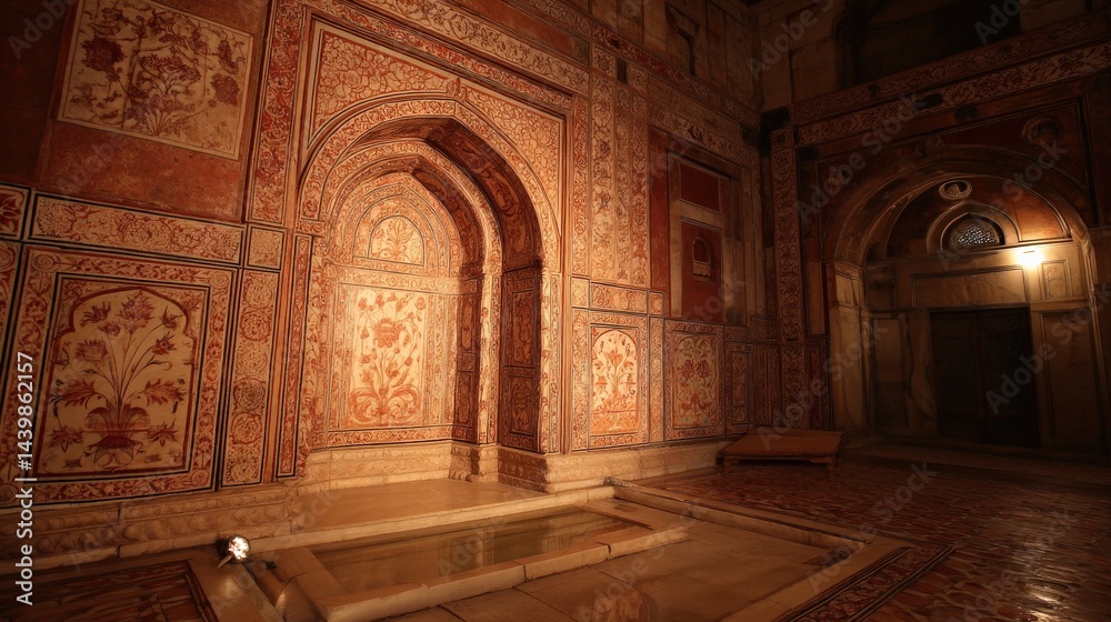 Obraz premium Intricate Patterns and Textures in Historic Architectural Interior