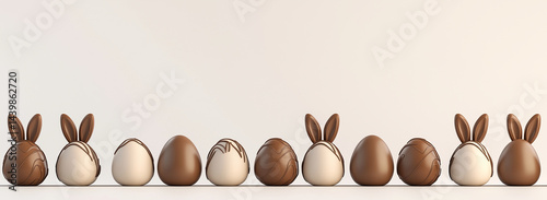 Chocolate Easter Eggs with Copy Space Decor