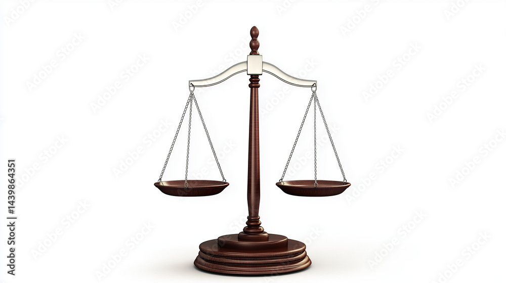 Symbol of justice represented by balanced scales