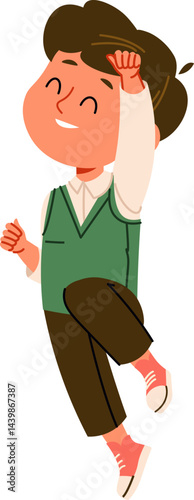 Happy Boy Cartoon Jumps