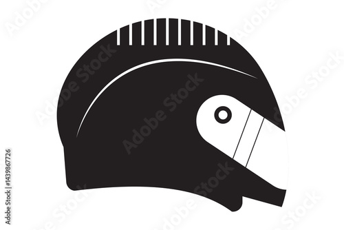 helmet icon on white background, vector illustration.
