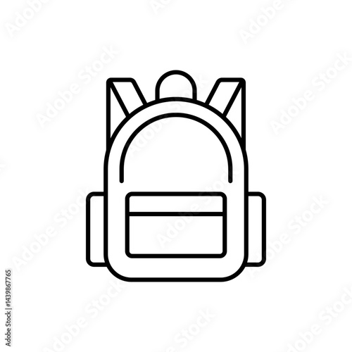 Backpack icon symbolizing travel friendly pillows ideal for portable sleep products comfort on the go and e commerce use line icon in vector with editable stroke