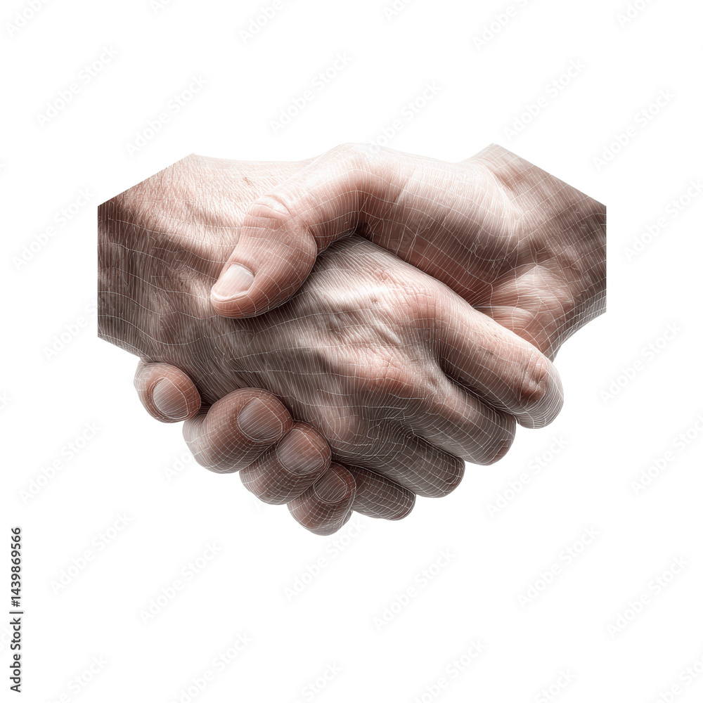 Fototapeta premium Abstract Handshake Symbol of Partnership and Collaboration