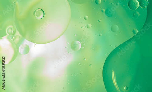 Abstract Green water bubbles background