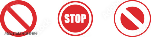 stop sign icon, Warning sign, attention, prohibition, danger, alert, road sign vector art illustration